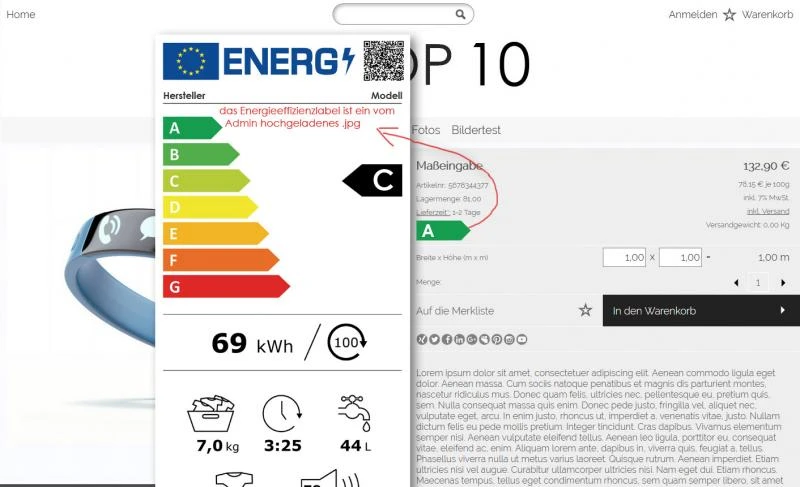 Energieeffizienzlabel-Modul